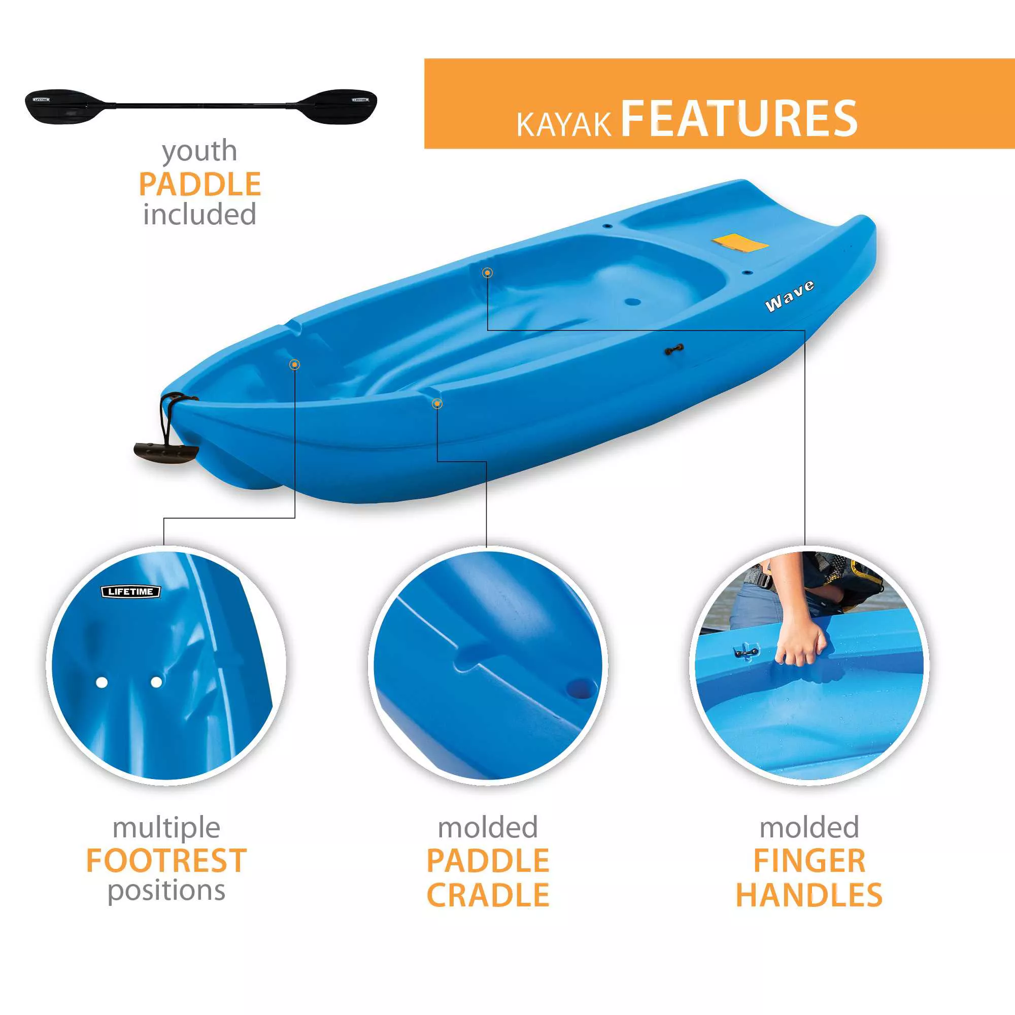 Lifetime Youth Wave Kayak with Paddle Package - Image 17