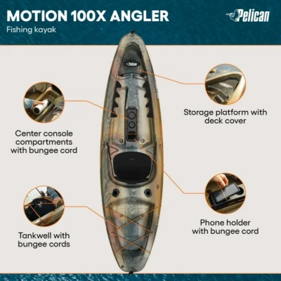 Pelican Motion 100X Sit-on-Top Angler Fishing Kayak